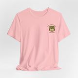 Legends of Route 66 100th Anniversary Landmark Map Design Cotton Front and Back Printed Short Sleeve Tee