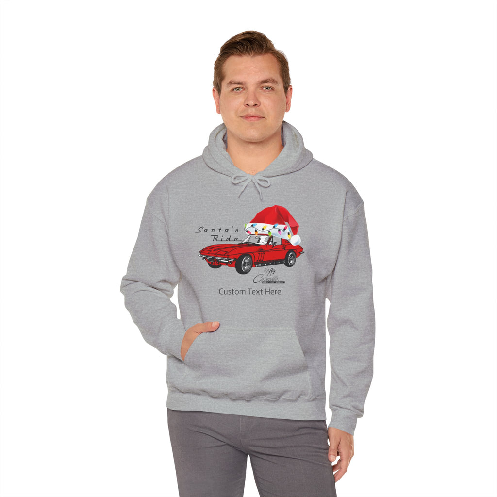 C2 Corvette Personalized Santa Hat Cotton Blend Hooded Sweatshirt