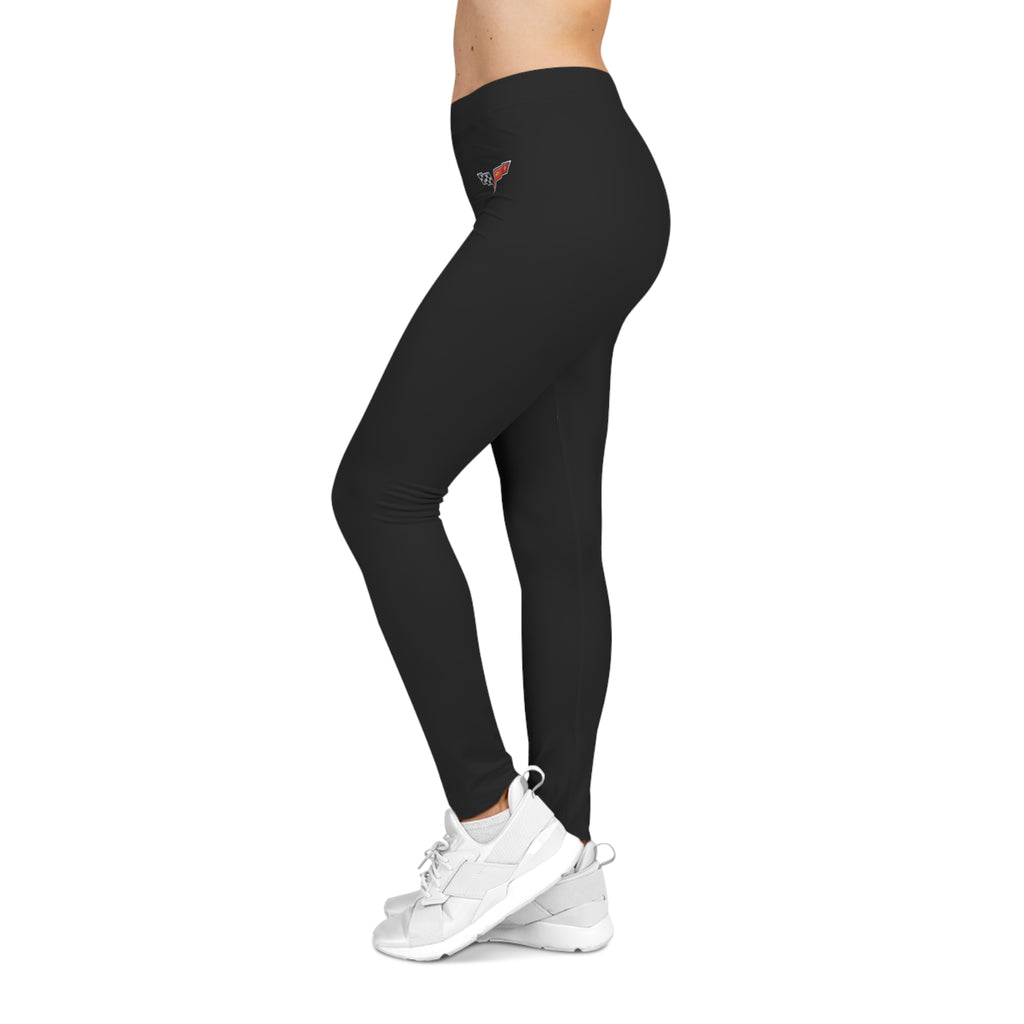 C6 Corvette Women's Casual Leggings, Polyester/Spandex Blend, Comfortable, Stylish, Stretchy Activewear, Gifts