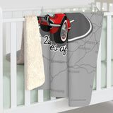 C1 Corvette Route 66 100th Anniversary Sherpa Blanket – Legends of the Road (50" x 60"), Perfect for the Corvette Fan