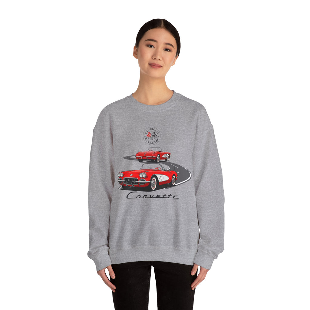 C1 Corvette Dual View Crew Neck Sweatshirt – Legends of the Road, Perfect for the Corvette Fan
