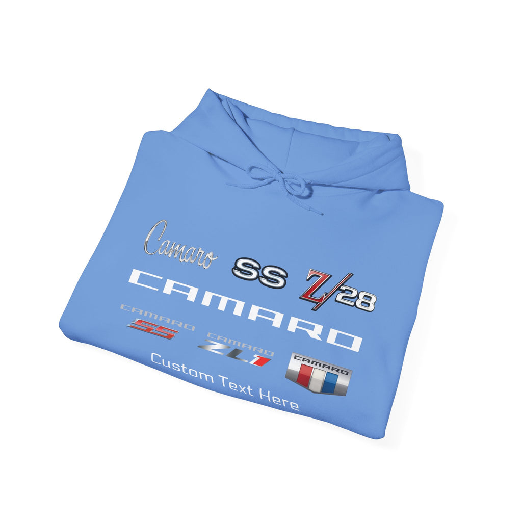 Camaro Personalized Unisex Hoodie, Pullover Sweatshirt, Featuring the Classic Camaro Logos with Custom Text