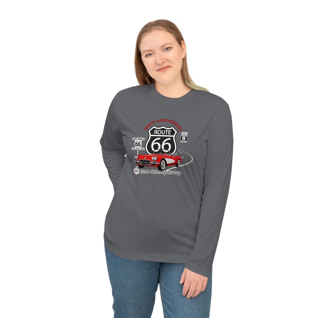C1 Corvette Route 66 100th Anniversary Long Sleeve Performance Shirt – Legends of the Road, Perfect for the Corvette Fan