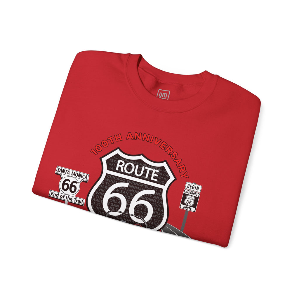 C1 Corvette Route 66 100th Anniversary Cotton Blend Sweatshirt – Legends of the Road, Perfect for the Corvette Fan