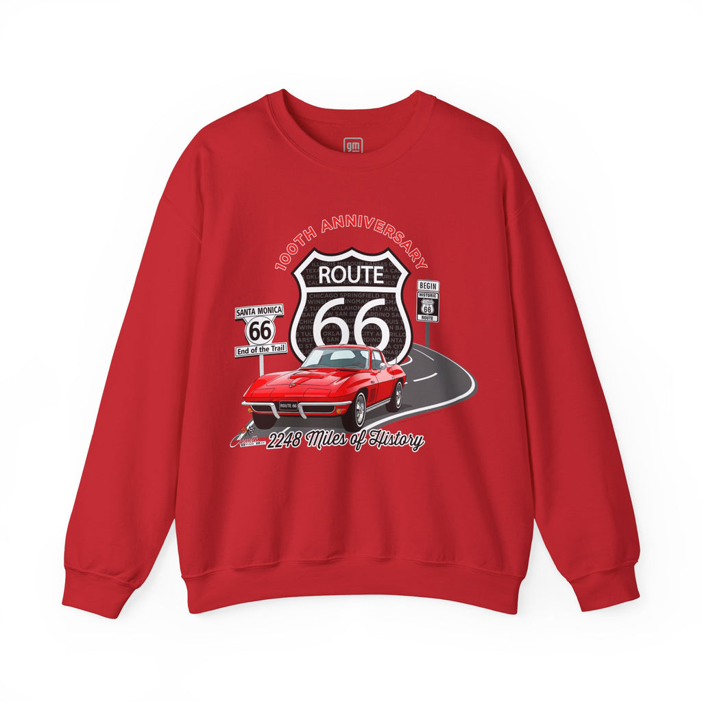 C2 Corvette Route 66 100th Anniversary Cotton Blend Sweatshirt – Legends of the Road, Perfect for the Corvette Fan