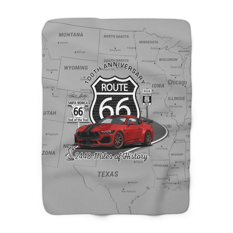 Shelby 2020 GT500 Route 66 100th Anniversary Sherpa Blanket – 50 x 60 Inches