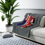 C1 Corvette American Flag 50 x 60 Inch Sherpa Fleece Blanket – Legends of the Road, Perfect for the Corvette Fan