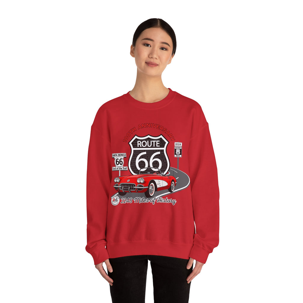 C1 Corvette Route 66 100th Anniversary Cotton Blend Sweatshirt – Legends of the Road, Perfect for the Corvette Fan