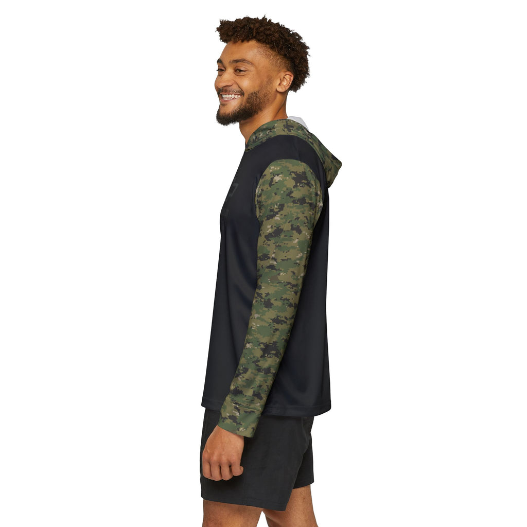 Personalized GM Chevrolet Bowtie Men's Digital Camo Sports Warmup Hoodie, Moisture-Wicking, UPF 50+ Sun Protection, Lightweight, Perfect for Active Chevy Enthusiasts