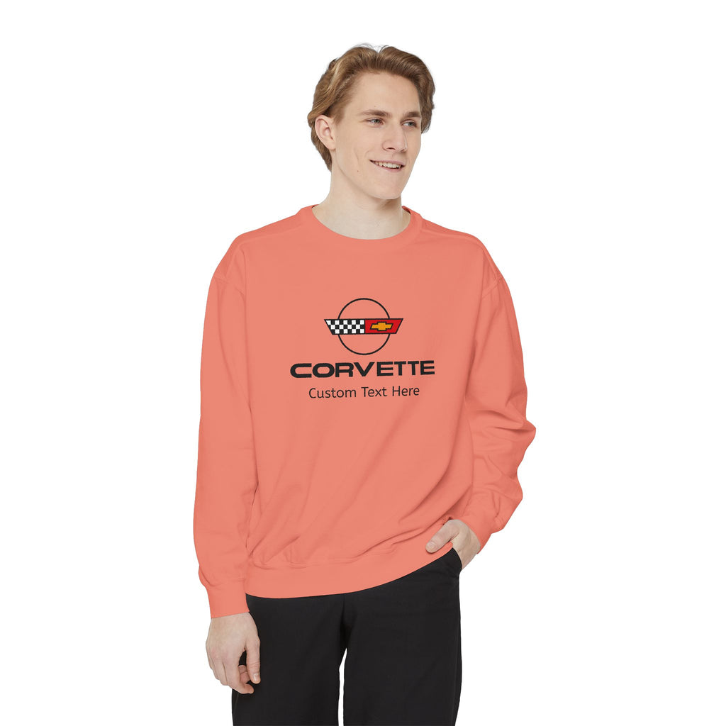 Personalized C4 Corvette Comfort Colors® Unisex Garment-Dyed Premium Sweatshirt, Cotton Blend, Relaxed Fit, Chevrolet Enthusiasts, Official Licensed Apparel, Perfect Gift for Him or Her