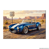 Carroll Shelby Blue Cobra 427 Open-Top Roadster Desert Mountains Canvas Wall Art