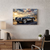 Corvette C1 Black C1 Pacific Coast Highway Canvas Wall Art