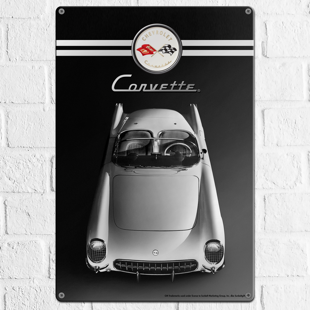Corvette 1953 C1 18"x12" Metal Wall Decor – Vintage Muscle Car Premium Aluminum Wall Art, Classic Muscle Car Decor for Garage, Man Cave, Bar, or Home
