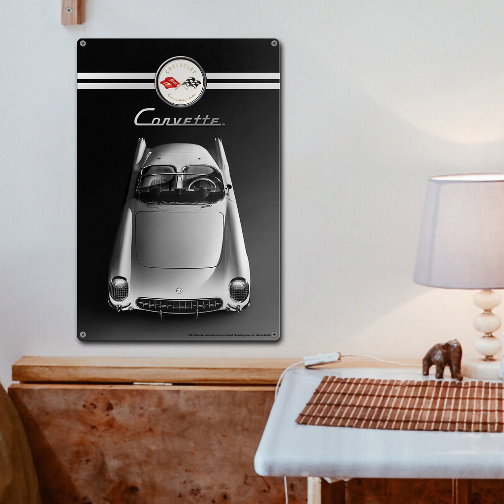 Corvette 1953 C1 18"x12" Metal Wall Decor – Vintage Muscle Car Premium Aluminum Wall Art, Classic Muscle Car Decor for Garage, Man Cave, Bar, or Home