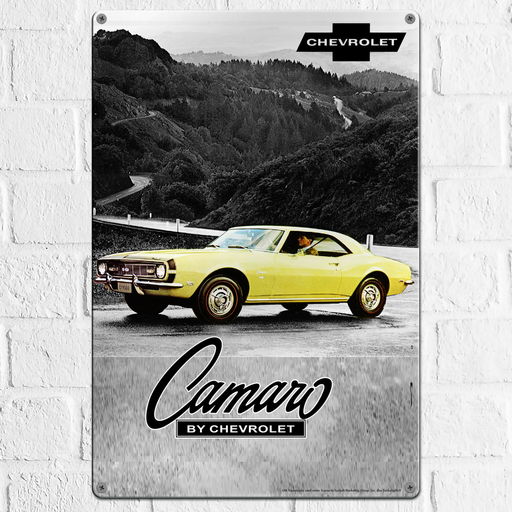 Chevrolet Camaro SS 18"x12" Metal Wall Decor – Vintage Muscle Car Premium Aluminum Wall Art, Classic Muscle Car Decor for Garage, Man Cave, Bar, or Home