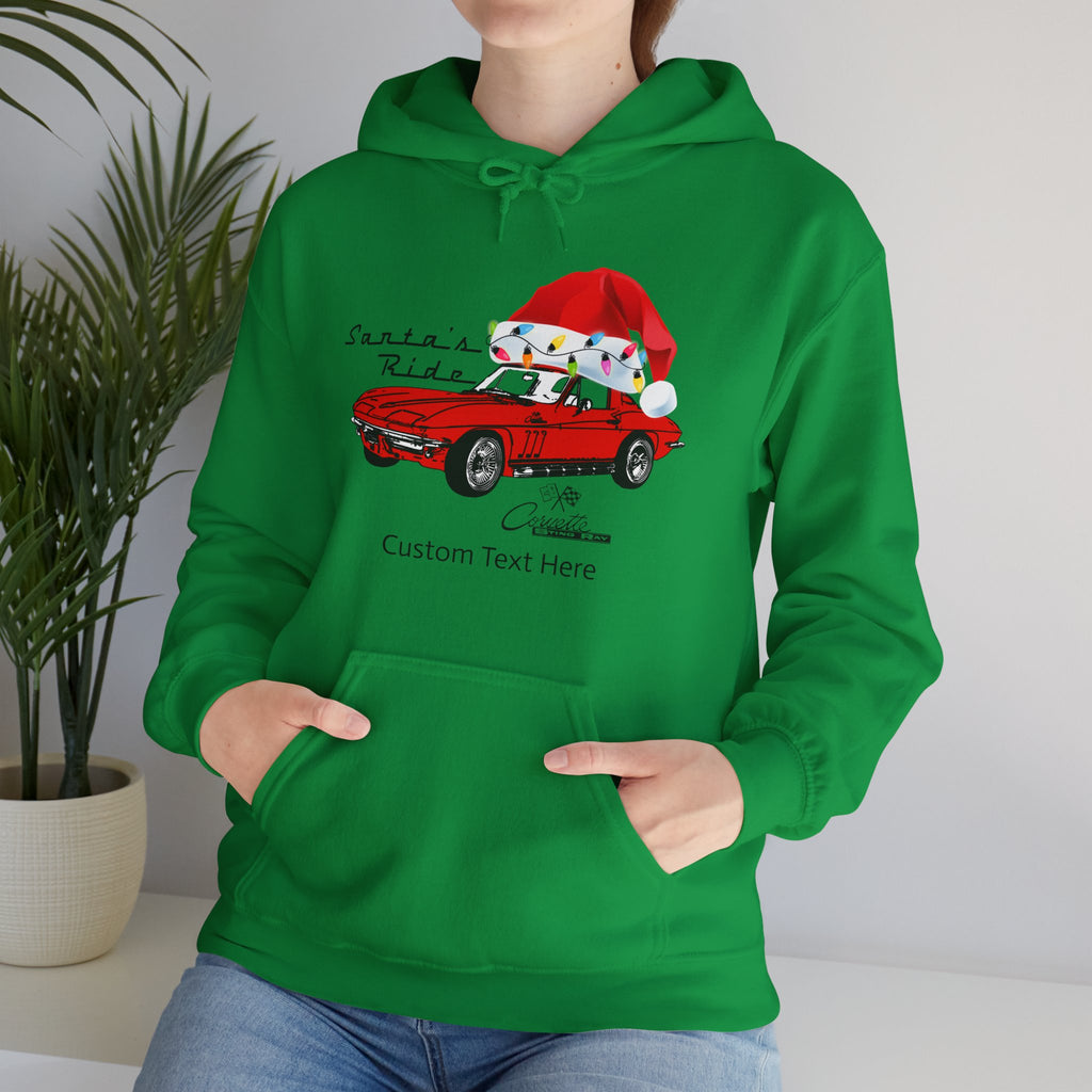 C2 Corvette Personalized Santa Hat Cotton Blend Hooded Sweatshirt