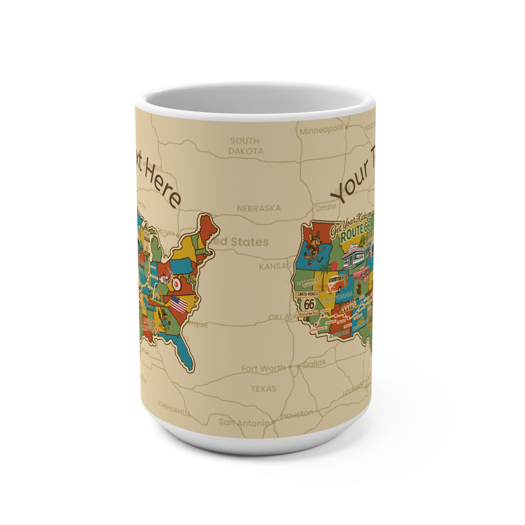 Personalized Legends of Route 66 Mug, Custom Coffee Cup 15oz