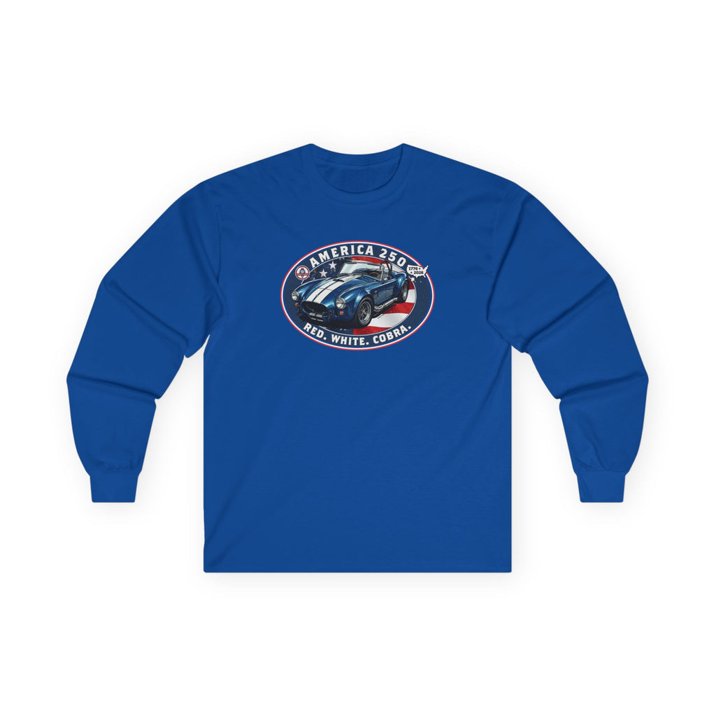 Shelby Cobra 427 "Red. White. Cobra." America 250 Oval Long-Sleeve T-Shirt