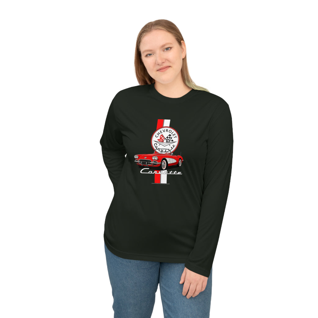 C1 Corvette Vertical Stripe Emblem Performance Shirt-Legends of the Road, Perfect for the Corvette Fan