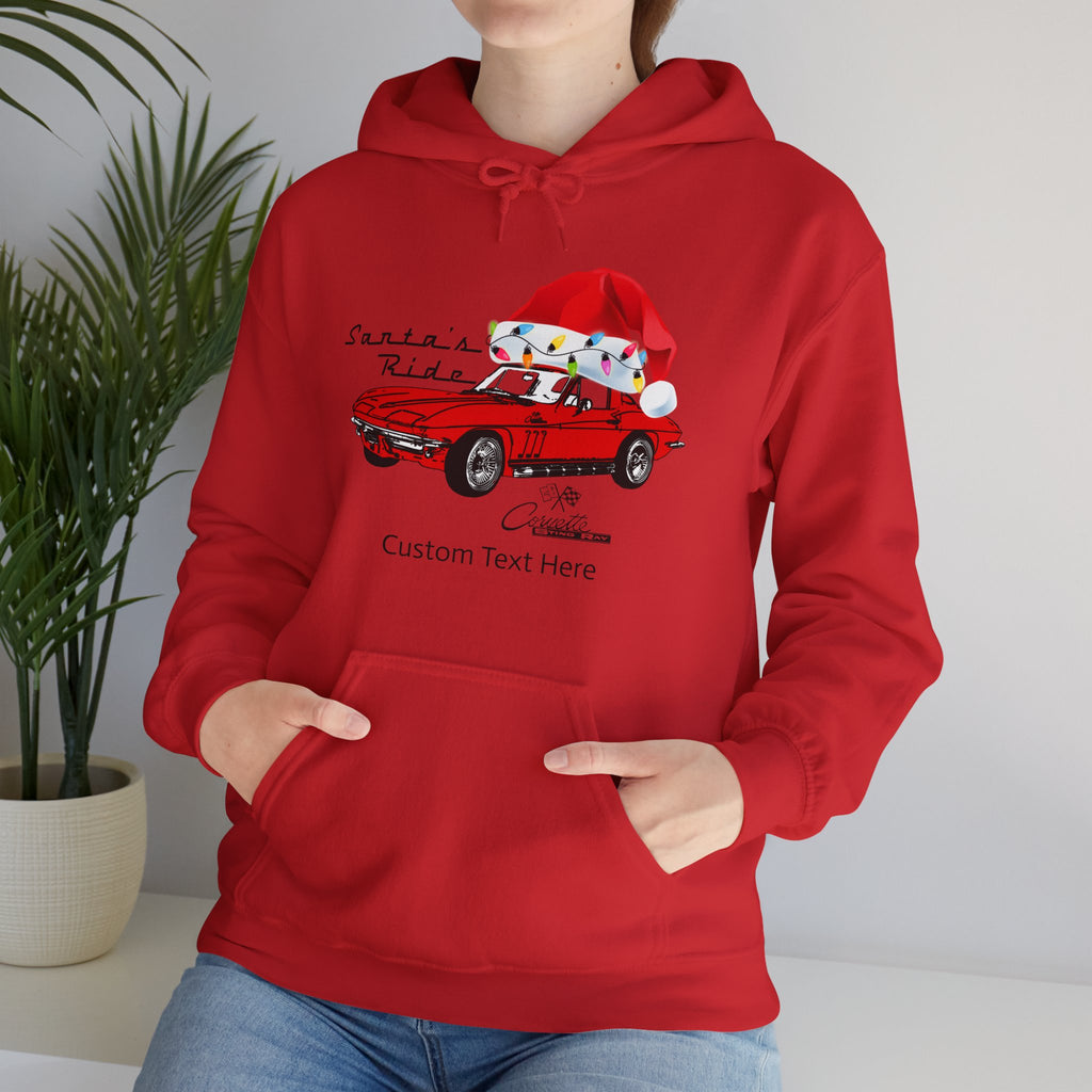 C2 Corvette Personalized Santa Hat Cotton Blend Hooded Sweatshirt