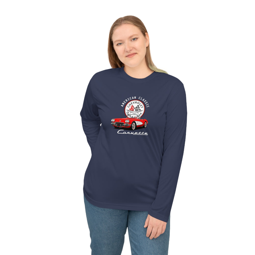 C1 Corvette American Classic Emblem Long Sleeve Performance Shirt Legends of the Road – Perfect for the Corvette Fan