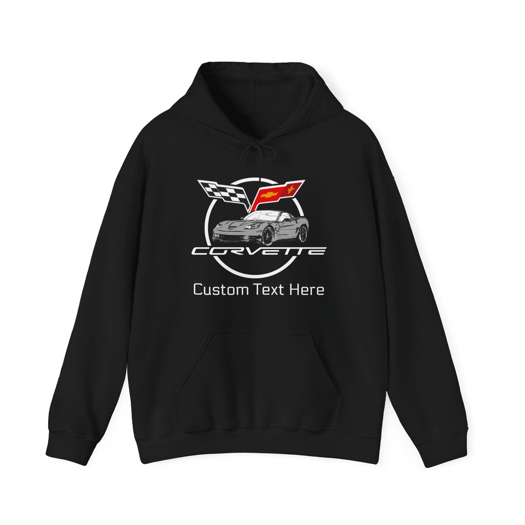 C6 Corvette Personalized Custom Car Color Cotton Blend Hooded Sweatshirt - GREY