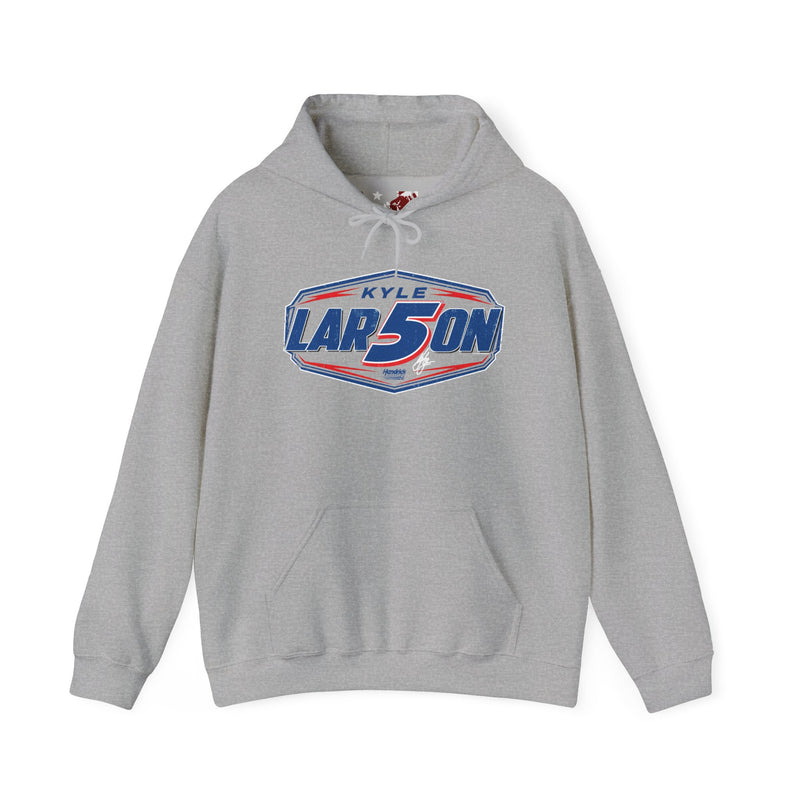 Gray hoodie with text and graphics on a white background