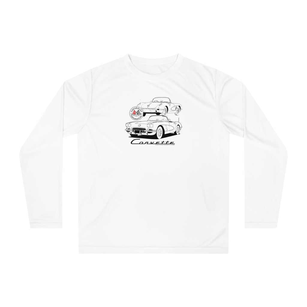 C1 Corvette Silhouette Performance Long Sleeve Shirt – Legends of the Road, Perfect for the Corvette Fan