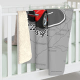 C3 Corvette Route 66 100th Anniversary Sherpa Blanket – Legends of the Road (50" x 60"), Perfect for the Corvette Fan
