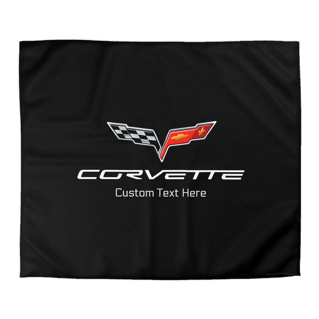 Corvette C6 Personalized Black Microfiber Duvet Cover – Sleek Style for Car Lovers