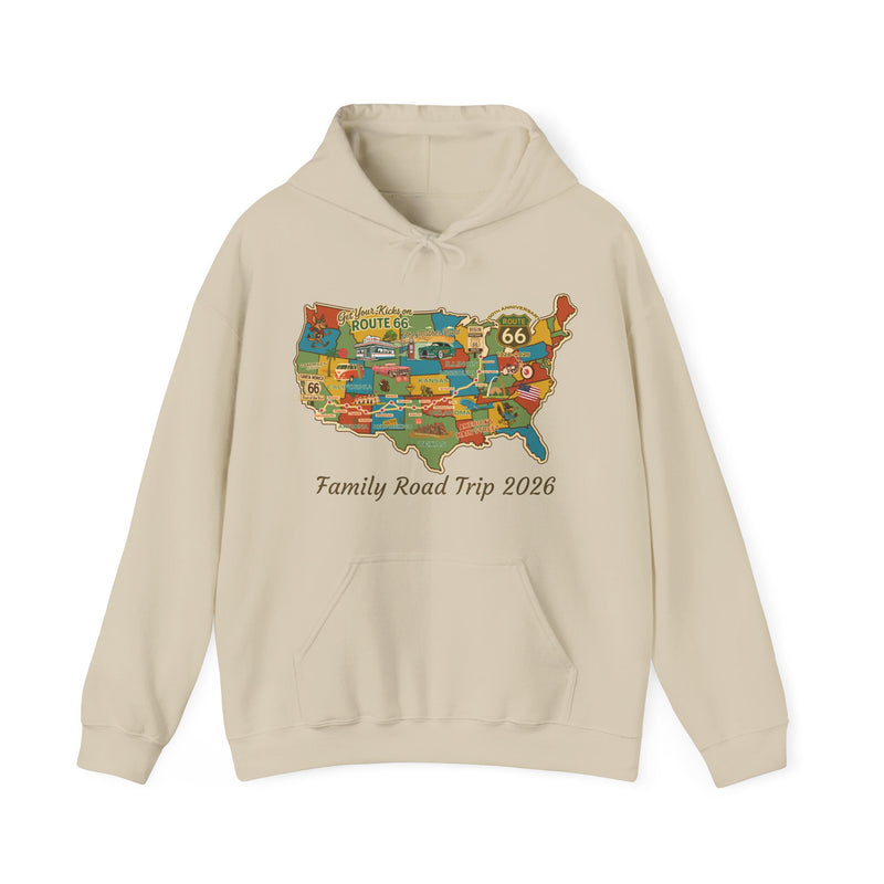 Legends of Route 66 100th Anniversary USA Map Personalized Unisex Fleece Hoodie Sweatshirt