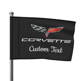 C6 Corvette Personalized Flag, Polyester With Satin Finish, Customizable Gifts, Two Sizes 18"x12" and 36"x24"