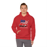 C1 Corvette American Flag Cotton Blend Hooded Sweatshirt – Legends of the Road, Perfect for the Corvette Fan