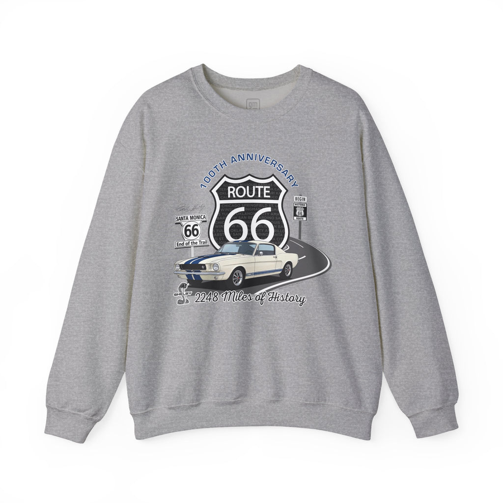 Shelby GT350 Route 66 100th Anniversary Crew Neck Sweatshirt-Legends of the Road, Shelby Fan Favorite
