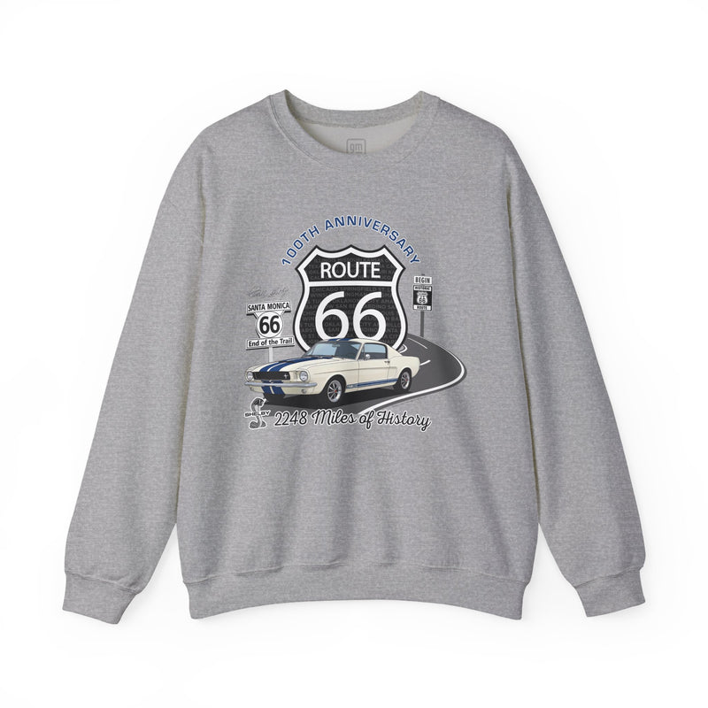 Shelby GT350 Route 66 100th Anniversary Crew Neck Sweatshirt-Legends of the Road, Shelby Fan Favorite