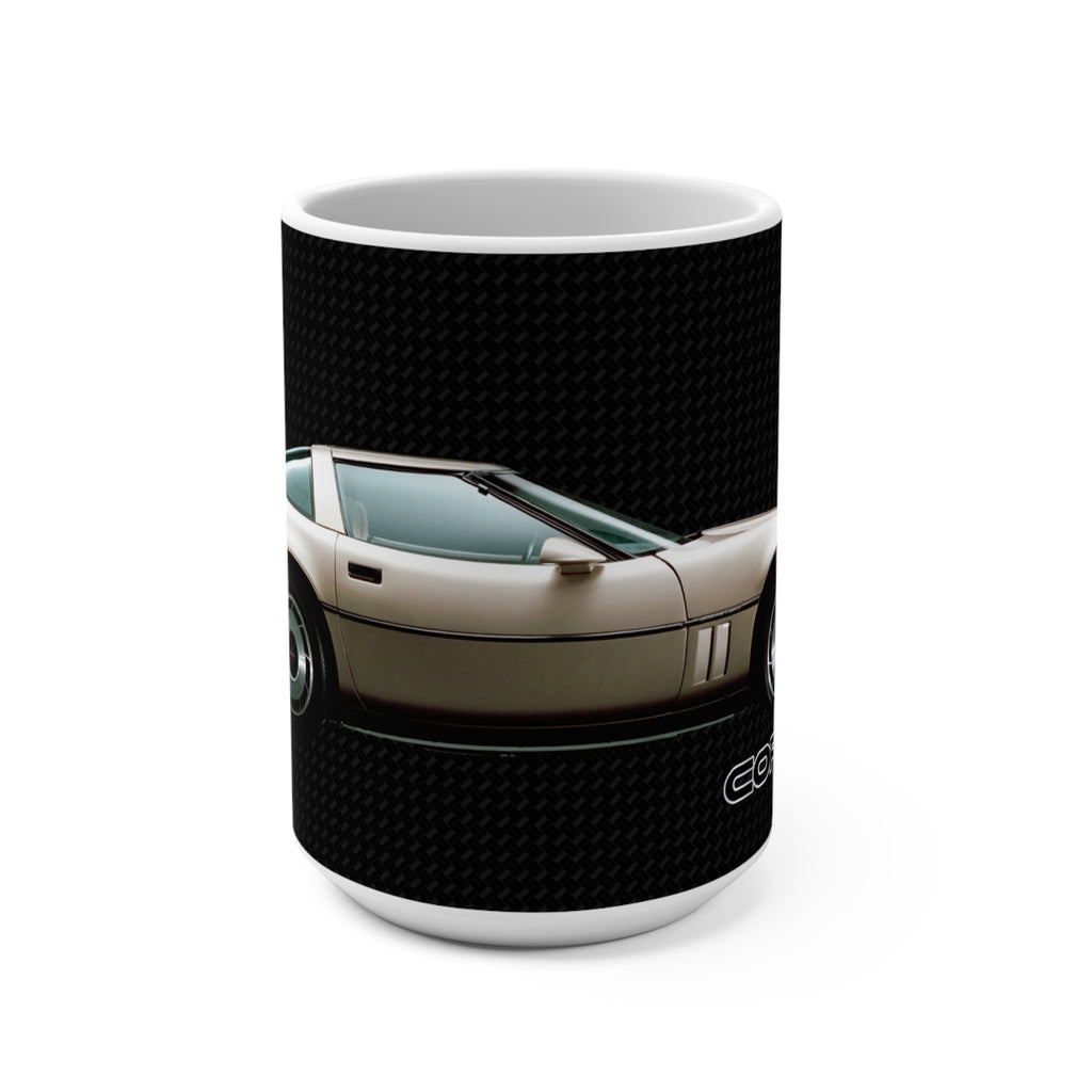 C4 Coffee Mug, Gold 15.oz Coffee Mug, Car Enthusiast Gift, Automotive Collector's Drinkware, Car Lover's Present