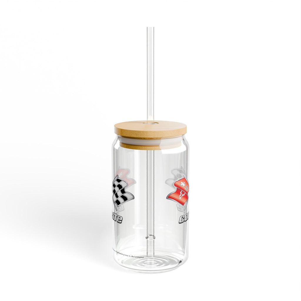 Corvette C3 16oz Clear Plastic Sipper – Corvette Script & C3 Logo | Gift for Car Enthusiasts, Summer BBQs, Nostalgic Kitchen Decor