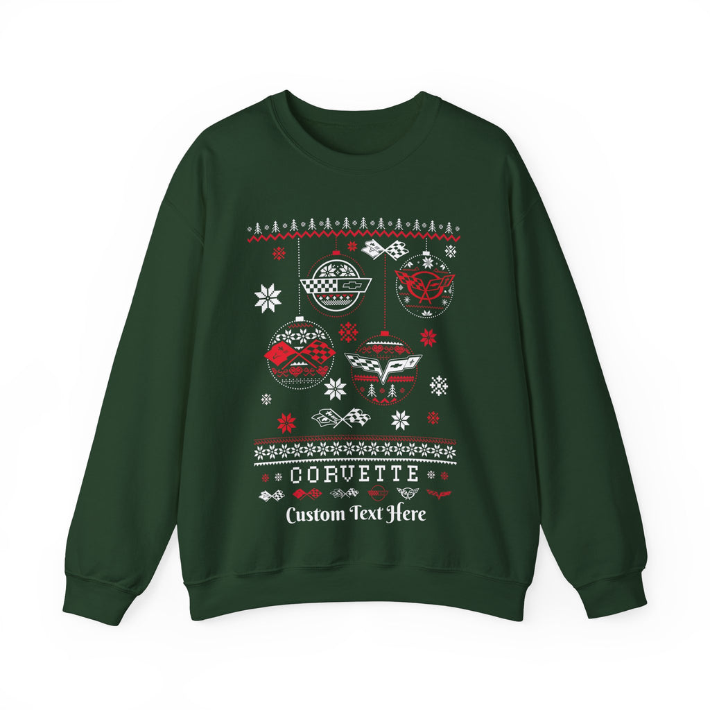 Corvette Personalized Ugly Christmas  Crewneck Sweatshirt