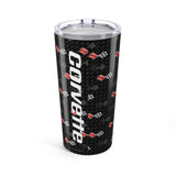 Corvette C3 Logo Toss  Pattern Carbon Tumbler 20oz | Retro Car Lover Travel Cup, Gift for Him, Car Enthusiast, Father's Day, Road Trip