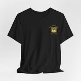 Legends of Route 66 100th Anniversary Landmark Map Design Cotton Front and Back Printed Short Sleeve Tee