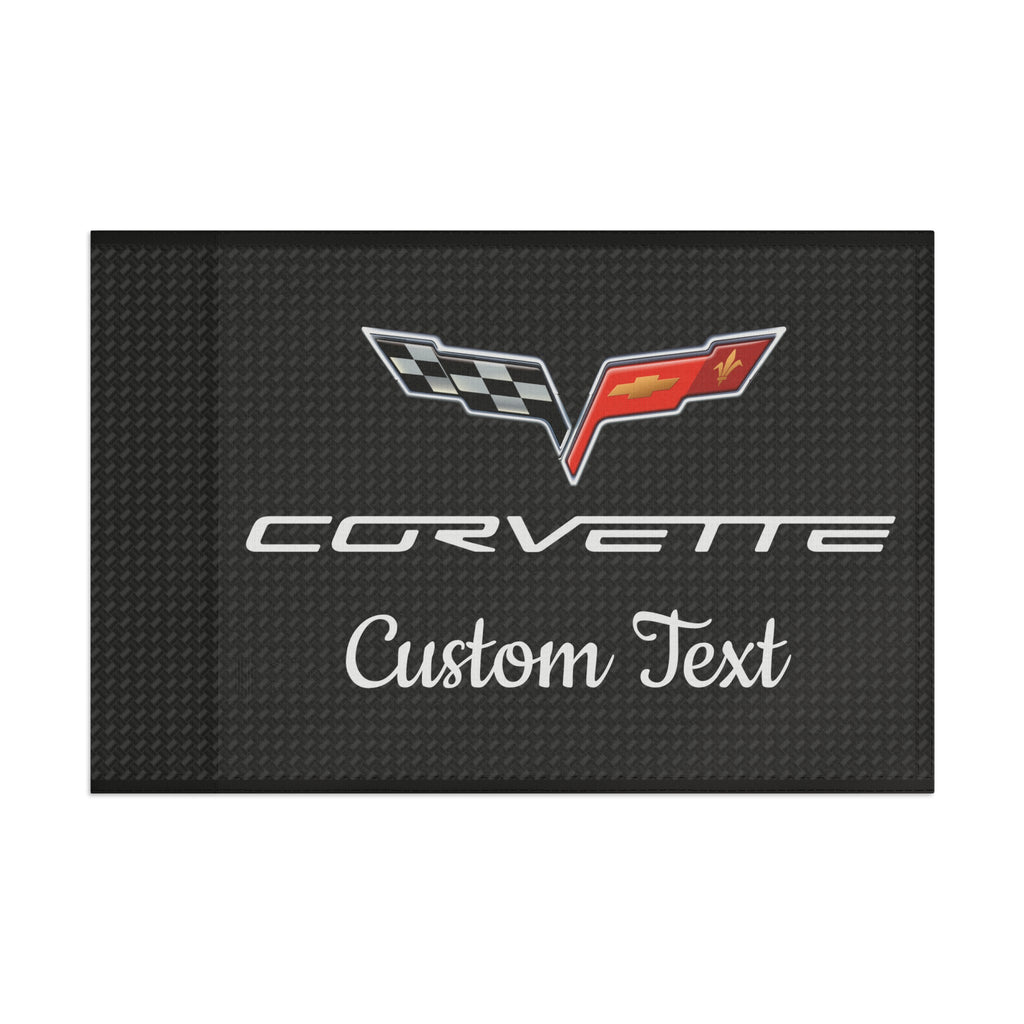 C6 Corvette Personalized Flag, Polyester With Satin Finish, Customizable Gifts, Two Sizes 18"x12" and 36"x24"