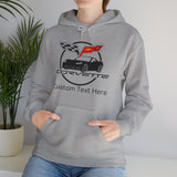 C6 Corvette Personalized Custom Car Color Cotton Blend Hooded Sweatshirt - BLACK