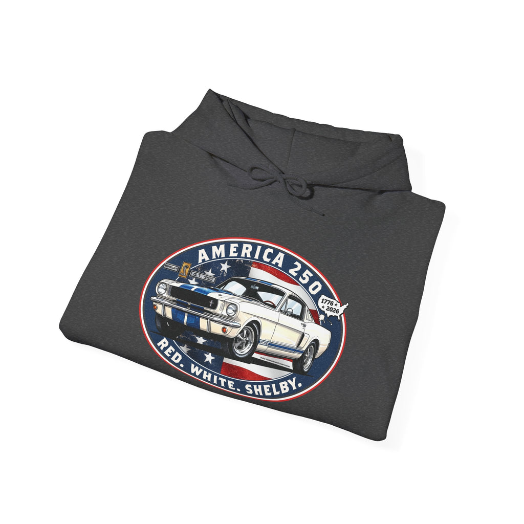 Shelby GT350 "Red. White. Shelby." America 250 Oval Pullover Hoodie