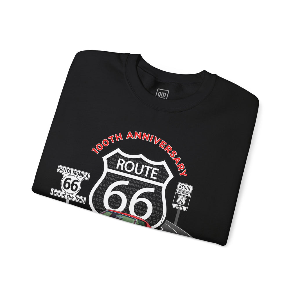 C3 Corvette Route 66 100th Anniversary Cotton Blend Sweatshirt – Legends of the Road, Perfect for the Corvette Fan