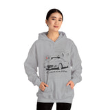 C1 Corvette Monochrome Design Cotton Blend Hooded Sweatshirt – Legends of the Road, Perfect for the Corvette Fan