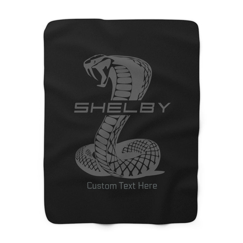 2024 Shelby Snake Carbon Fiber Personalized Sherpa Fleece Blanket, Black