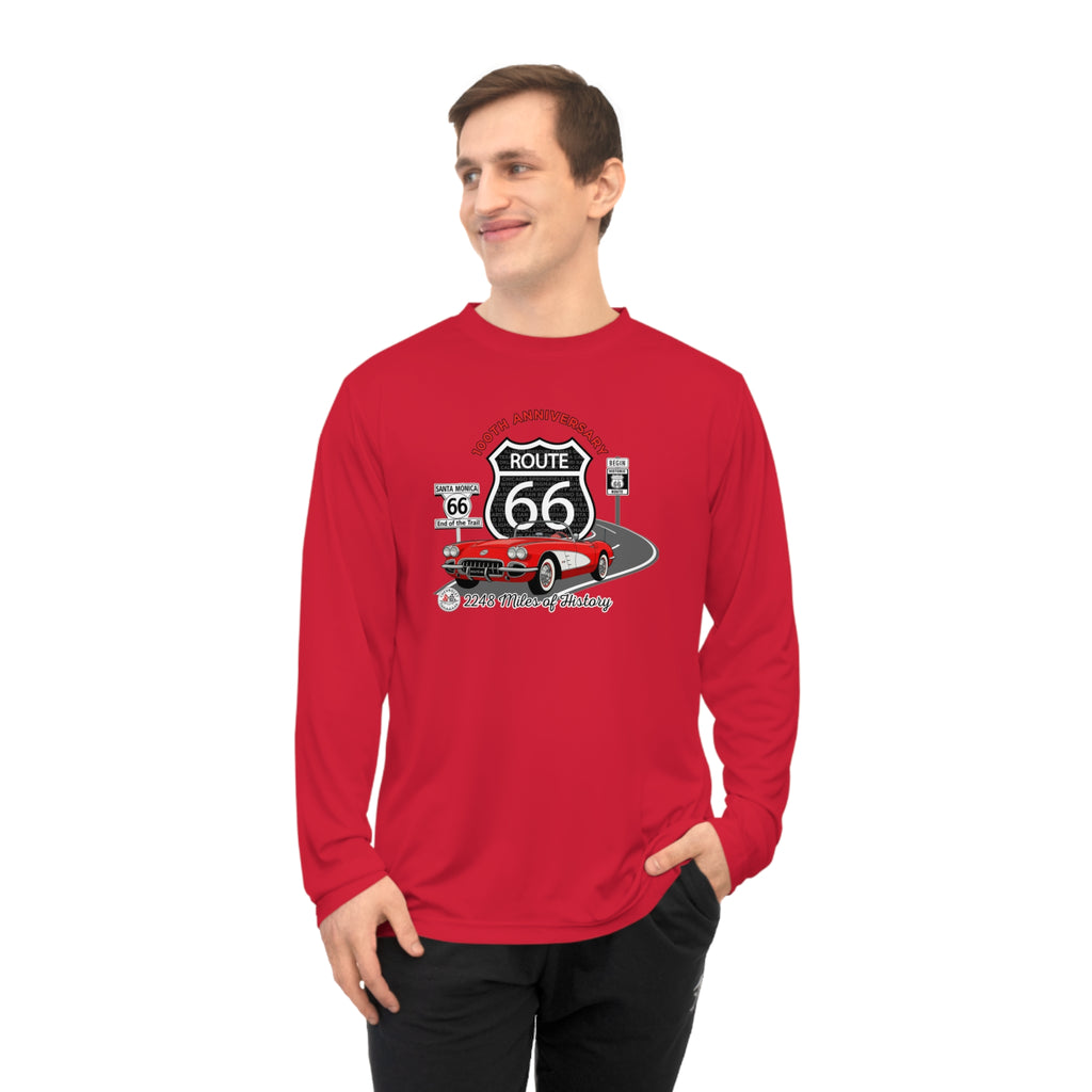 C1 Corvette Route 66 100th Anniversary Long Sleeve Performance Shirt – Legends of the Road, Perfect for the Corvette Fan
