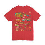 Legends of Route 66 100th Anniversary Landmark Collage Design Cotton Front and Back Printed Short Sleeve Tee