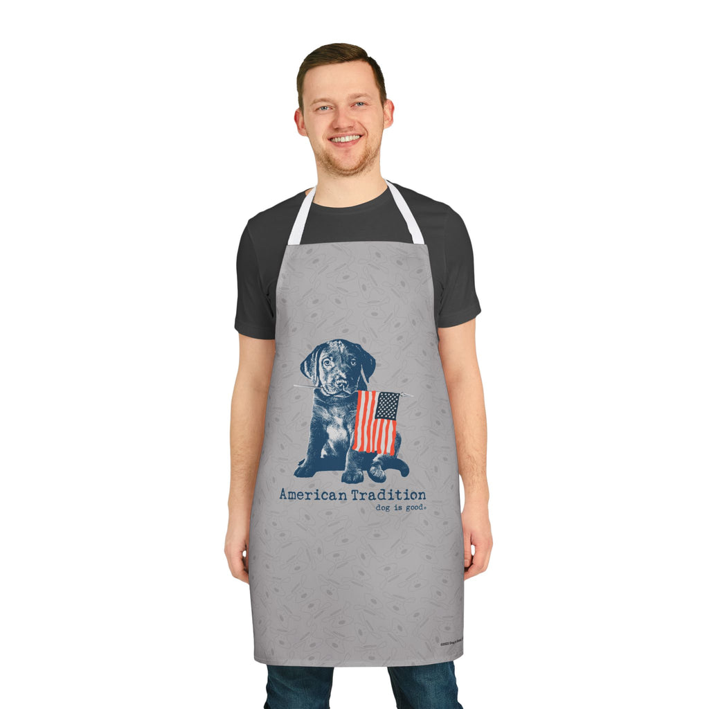 Dog is Good American Tradition Puppy Apron – Patriotic Dog Lover’s Kitchen Essential