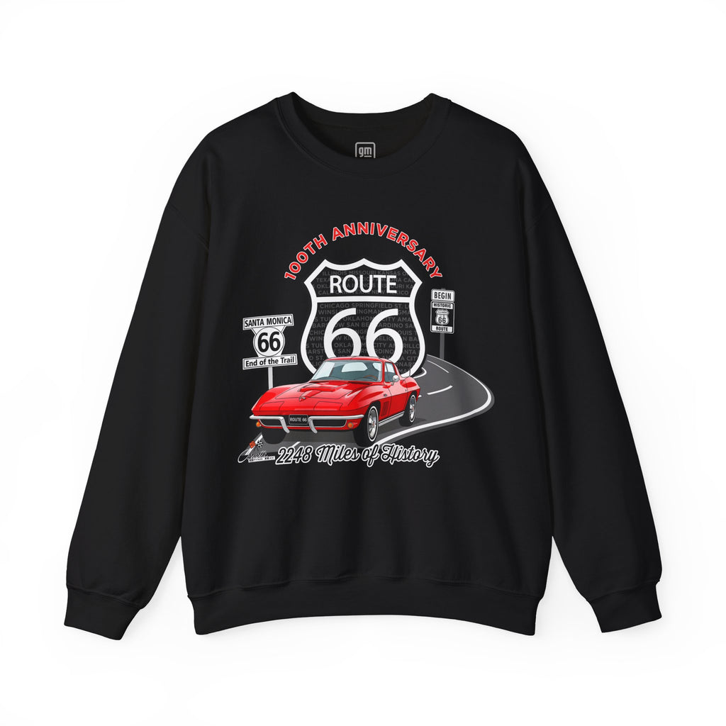 C2 Corvette Route 66 100th Anniversary Cotton Blend Sweatshirt – Legends of the Road, Perfect for the Corvette Fan